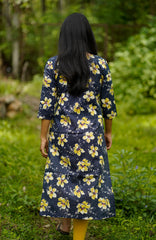 Yellow petals on blue