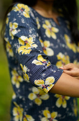 Yellow petals on blue